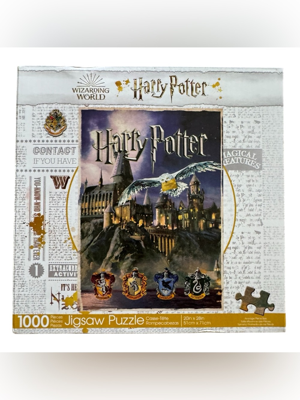 π§©NEW SEALED Harry Potter House Crest Hogwarts Hedwig 1000 Piece Jigsaw Puzzle